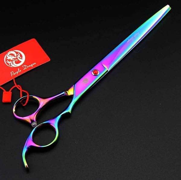 Purple Dragon "Purple Dragon 8.0" Titanium Pet Grooming Scissors Set - Straight, Thinning & Curved Shears for Dogs & Cats with Carry Bag" - View 4 of 8