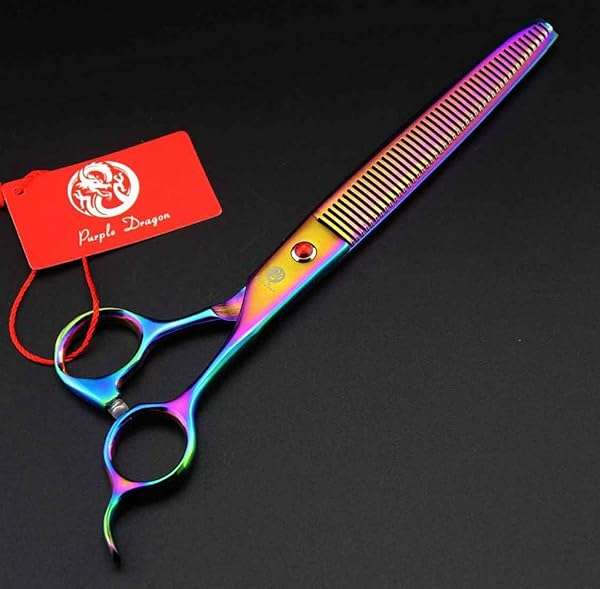 Purple Dragon "Purple Dragon 8.0" Titanium Pet Grooming Scissors Set - Straight, Thinning & Curved Shears for Dogs & Cats with Carry Bag" - View 5 of 8