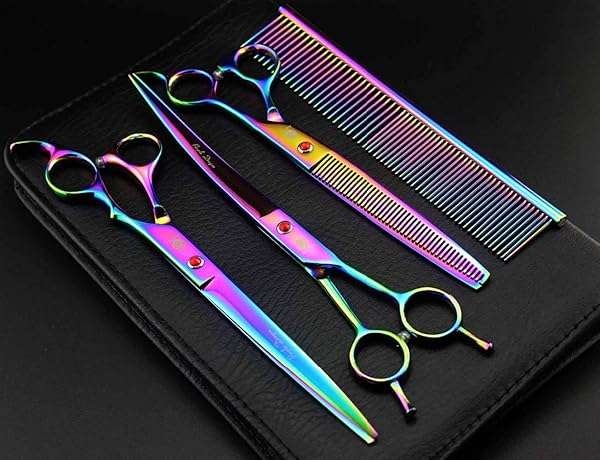 Purple Dragon "Purple Dragon 8.0" Titanium Pet Grooming Scissors Set - Straight, Thinning & Curved Shears for Dogs & Cats with Carry Bag" - View 8 of 8