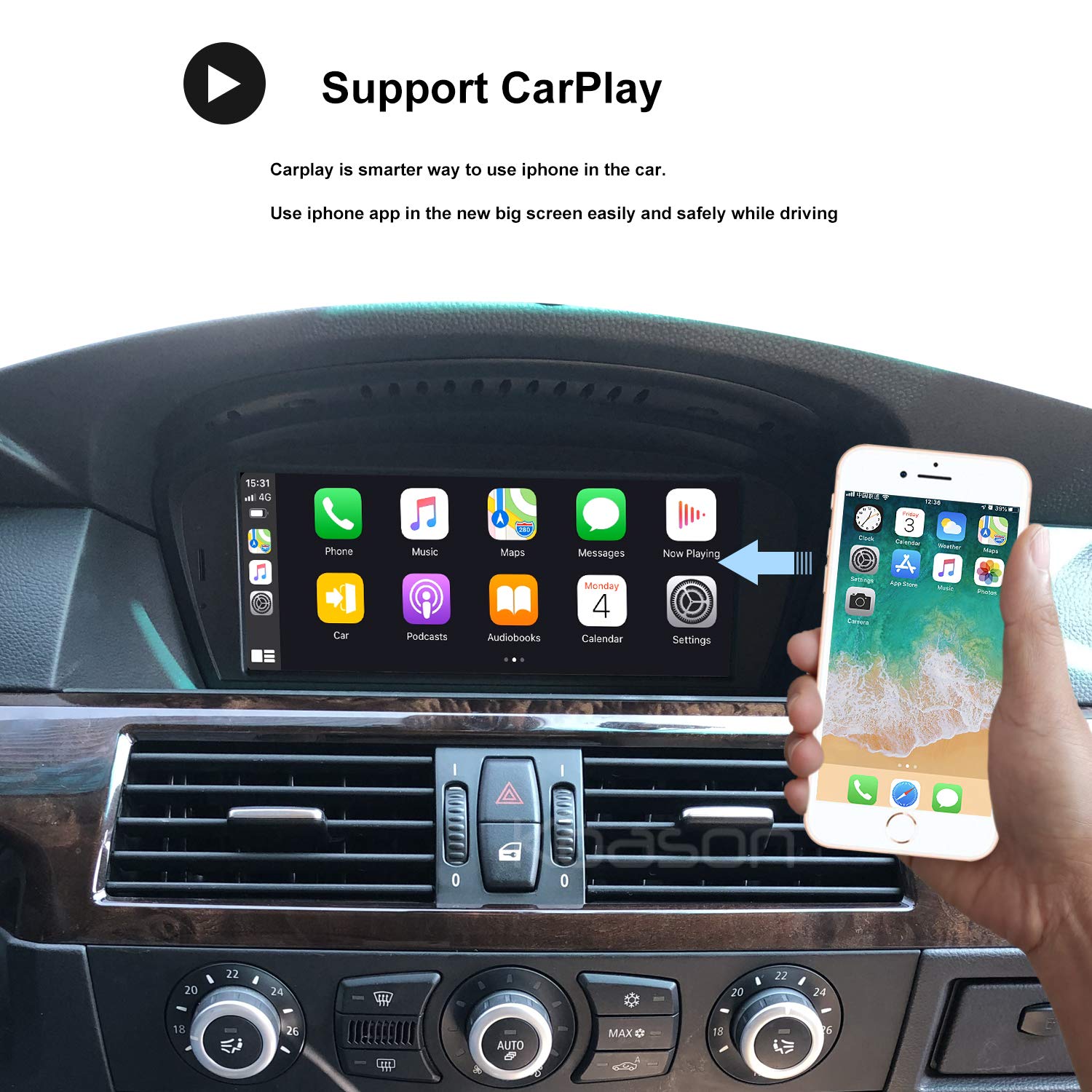 Koason Android 8.8 Inch Display Monitor Auto Audio Stereo Multimedia GPS for BMW 3 5 Series E60 E61 E63 E90 2007 to 2010 CCC - View 4 of 7