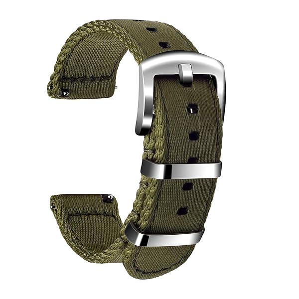 ULLCHRO ULLCHRO Nylon Watch Strap Replacement - Military Canvas Band for Men & Women, 18mm-24mm with Stainless Steel Buckle