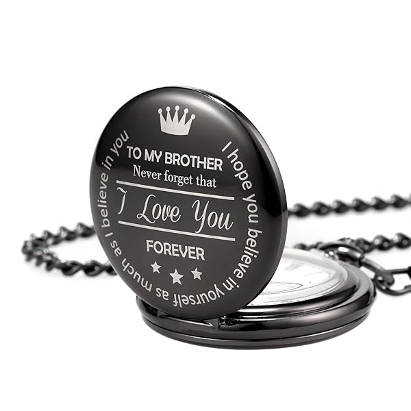 TREEWETO TREEWETO Men's Pocket Watch Engraved Gift for Brother Perfect Christmas Present - View 5 of 7