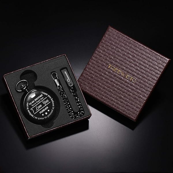 TREEWETO TREEWETO Men's Pocket Watch Engraved Gift for Brother Perfect Christmas Present - View 7 of 7