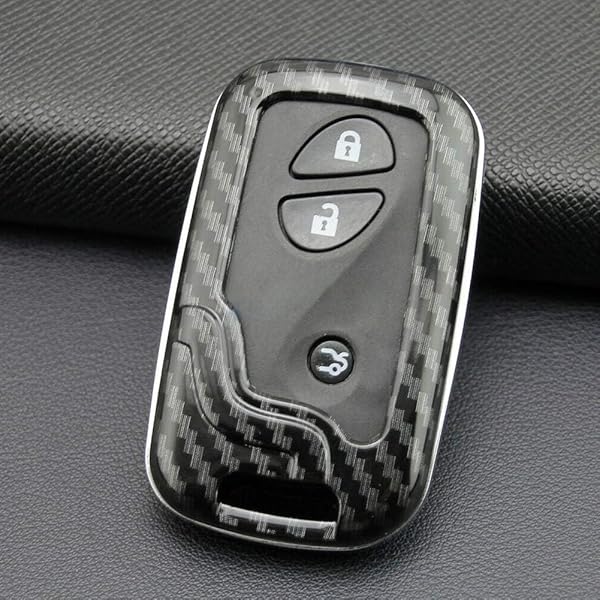 iJDMTOY iJDMTOY Black Glossy Carbon Fiber Key Fob Shell for Lexus IS ES GS LS CT LX GX RX 1st Gen Smart Keyless Fob - View 7 of 10