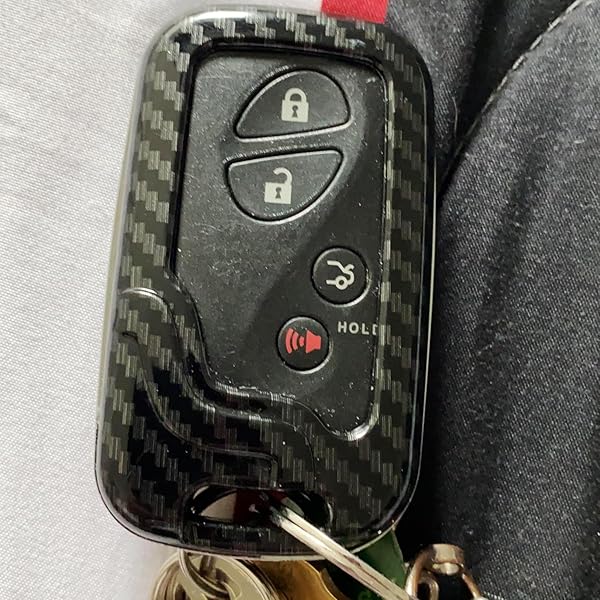 iJDMTOY iJDMTOY Black Glossy Carbon Fiber Key Fob Shell for Lexus IS ES GS LS CT LX GX RX 1st Gen Smart Keyless Fob - View 8 of 10