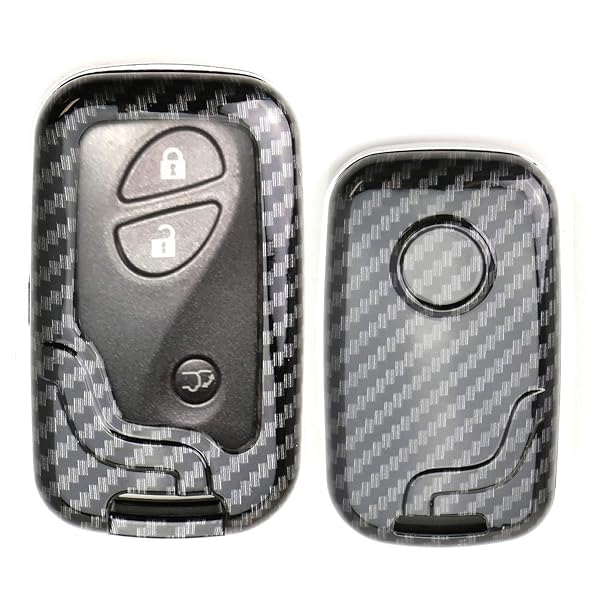 iJDMTOY iJDMTOY Black Glossy Carbon Fiber Key Fob Shell for Lexus IS ES GS LS CT LX GX RX 1st Gen Smart Keyless Fob