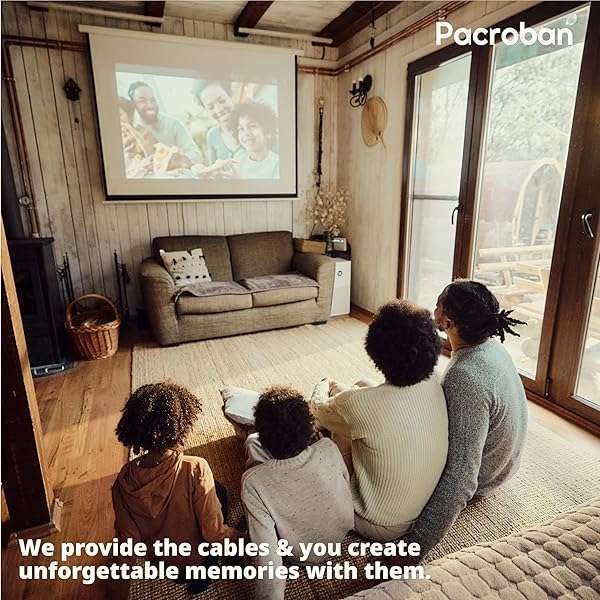 Pacroban 8K HDMI ARC/eARC Cable for Soundbar 6.6FT/2M HDMI 2.1 Cable 48Gbps Ultra High Speed Cable in-Wall Safe, 4K 120Hz, Supports Dynamic HDR, HDCP, Dolby Atmos for Vizio Samsung Bose Sound Bars - View 9 of 10