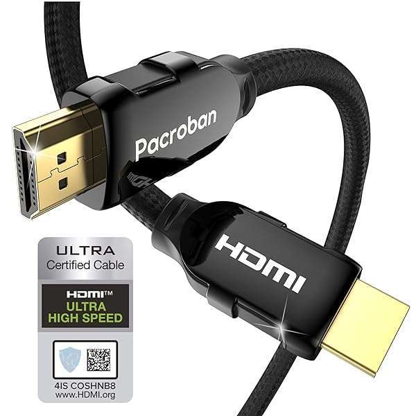 Pacroban 8K HDMI ARC/eARC Cable for Soundbar 6.6FT/2M HDMI 2.1 Cable 48Gbps Ultra High Speed Cable in-Wall Safe, 4K 120Hz, Supports Dynamic HDR, HDCP, Dolby Atmos for Vizio Samsung Bose Sound Bars - View 2 of 10
