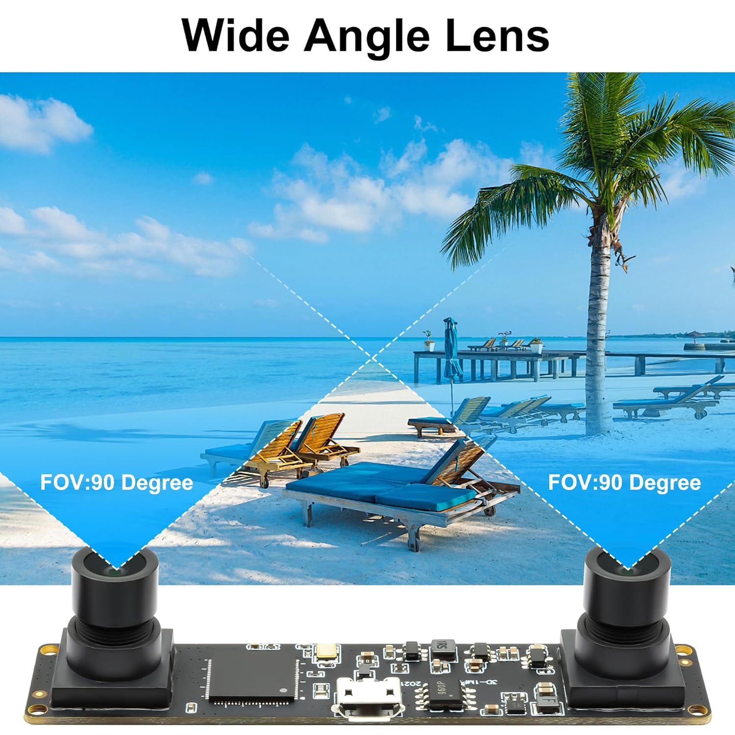 Hotpet Hotpet Dual Lens Stereo USB Camera 1.3MP HD 960P Webcam 3D VR Module Low Light Mini Industrial USB2.0 for Android Linux Windows Raspberry PI - View 5 of 8