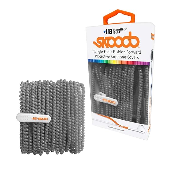 HamiltonBuhl Shop HamiltonBuhl Skooob Tangle-Free Earbud Covers in Anthracite Gray - Perfect for School & Travel! - View 4 of 4