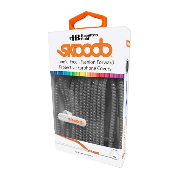 HamiltonBuhl Shop HamiltonBuhl Skooob Tangle-Free Earbud Covers in Anthracite Gray - Perfect for School & Travel!