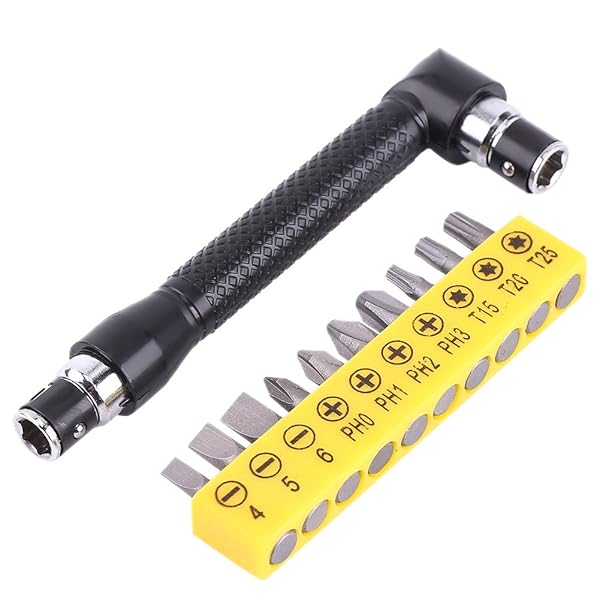 Vikye Versatile L Shaped Wrench Set: 1/4 Inch Hex Socket & Screwdriver Bits for Metal, Woodworkers, Builders & Technicians
