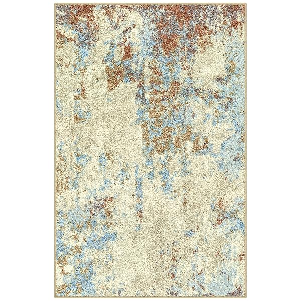 Maples Rugs Maples Rugs Southwestern Stone Distressed Abstract Kitchen Rug Non Skid Washable Accent Area Mat Made in USA 2'6 x 3'10 Multi