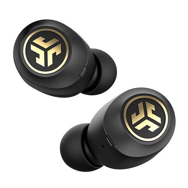 JLab JLab JBuds Air Icon: True Wireless Bluetooth Earbuds with IP55 Sweat Resistance & 3 EQ Settings - Black & Gold - View 2 of 7