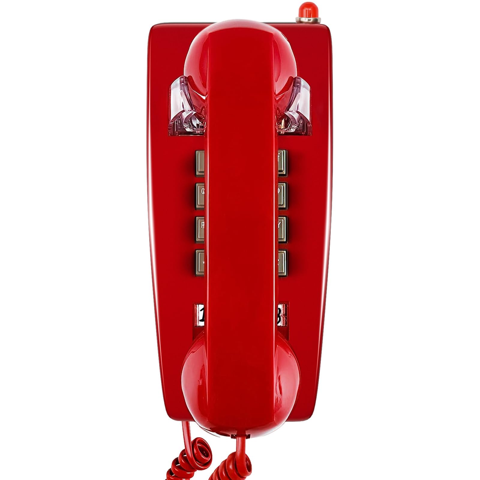 Sangyn Vintage Sangyn Retro Wall Phone: Waterproof Corded Telephone with Mechanical Ringer for Home & Kitchen - Classic Red Design