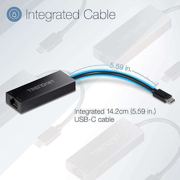 TRENDnet TRENDnet 2.5G USB-C to RJ-45 Ethernet Adapter - Fast, Compatible & Versatile for Windows & USB Devices - View 8 of 9