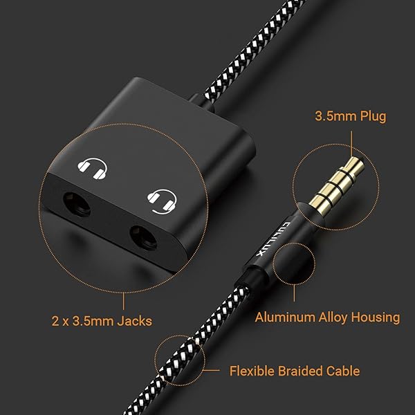 Cubilux Cubilux 3.5mm Audio Splitter: Dual Headphone Adapter for MacBook, iPad, Smartphone & More - View 2 of 5