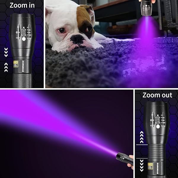 DARKBEAM DARKBEAM UV 365nm 395nm Light Wood Lamp Blacklight Flashlight Portable Mini Handheld Torch for Pet Stains and Resin Curing - View 6 of 8