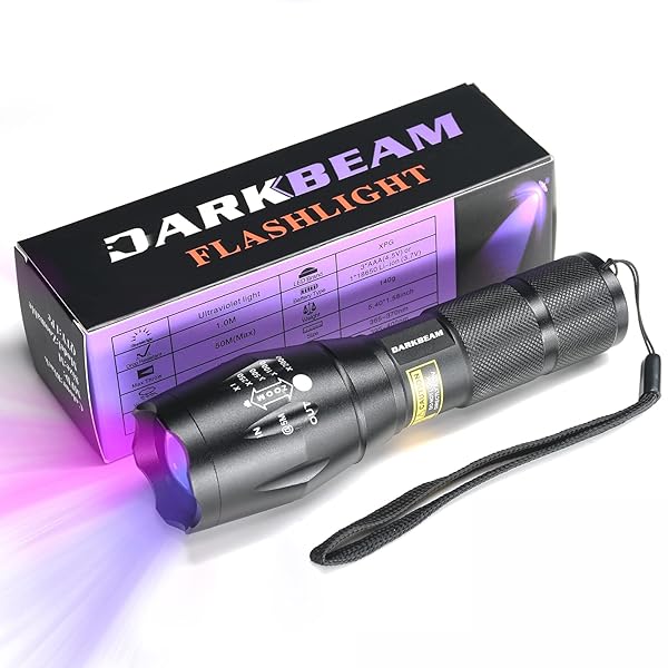 DARKBEAM DARKBEAM UV 365nm 395nm Light Wood Lamp Blacklight Flashlight Portable Mini Handheld Torch for Pet Stains and Resin Curing