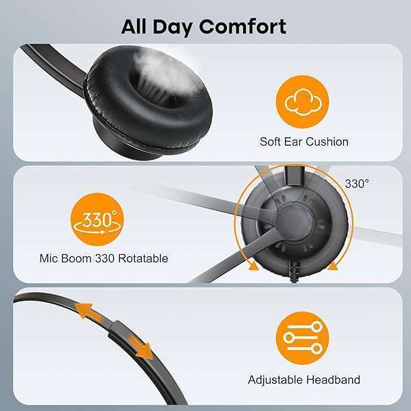 MAIRDI MAIRDI Mono Office Headset with RJ9 & 3.5mm Jack - Noise Cancelling for Cisco Phones, PCs & Laptops - View 7 of 8