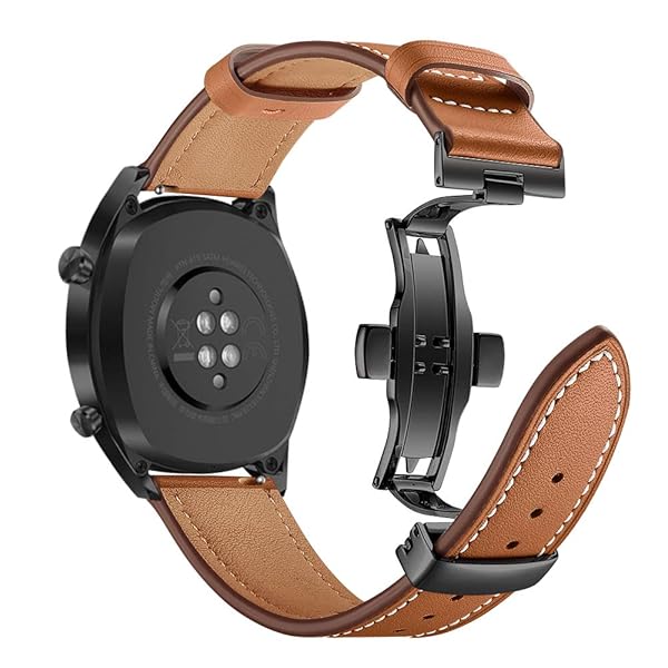 AISPORTS AISPORTS Leather 22mm Band for Samsung Gear S3 Frontier Classic Stainless Steel Buckle Replacement for Huawei Watch GT Galaxy Watch 46mm - View 2 of 10