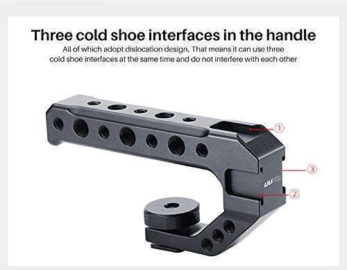 Arcen R005 Camera Top Handle Grip: Universal Stabilizing Rig with 3 Cold Shoe Adapters for Easy Low Angle Shoots - View 4 of 9