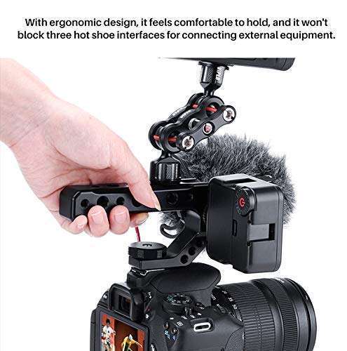 Arcen R005 Camera Top Handle Grip: Universal Stabilizing Rig with 3 Cold Shoe Adapters for Easy Low Angle Shoots - View 7 of 9