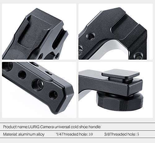 Arcen R005 Camera Top Handle Grip: Universal Stabilizing Rig with 3 Cold Shoe Adapters for Easy Low Angle Shoots - View 9 of 9