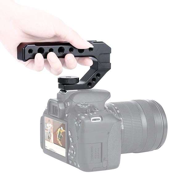 Arcen R005 Camera Top Handle Grip: Universal Stabilizing Rig with 3 Cold Shoe Adapters for Easy Low Angle Shoots