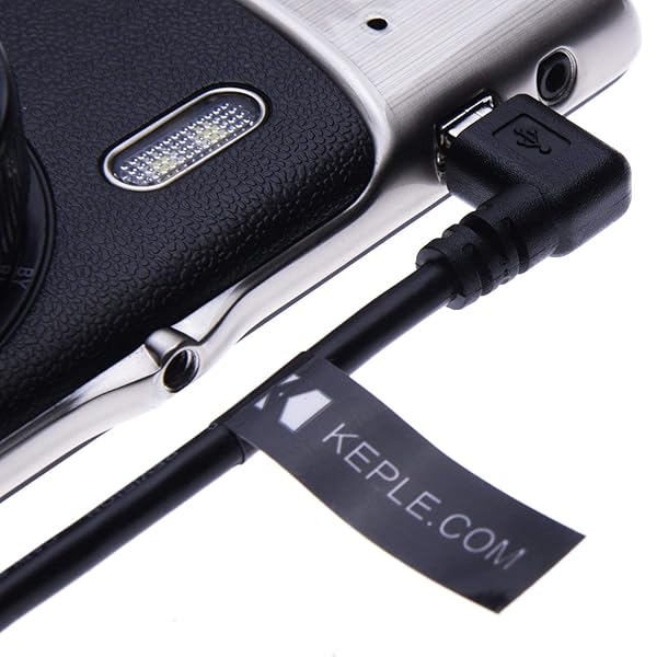 Keple Right Angle 90 Degree Mini USB Cable for Garmin Nuvi 1490TV 1490LMT 2585TV 2589LM 2597LM 2597LMT GPS Navigation In Car Charging Lead 1m Black - View 2 of 4