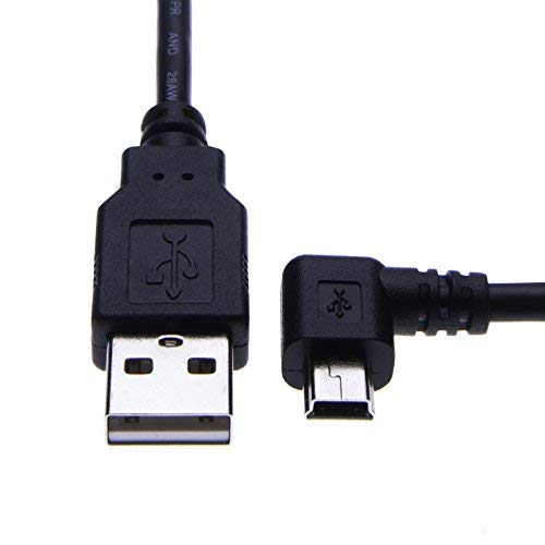 Keple Right Angle 90 Degree Mini USB Cable for Garmin Nuvi 1490TV 1490LMT 2585TV 2589LM 2597LM 2597LMT GPS Navigation In Car Charging Lead 1m Black - View 3 of 4