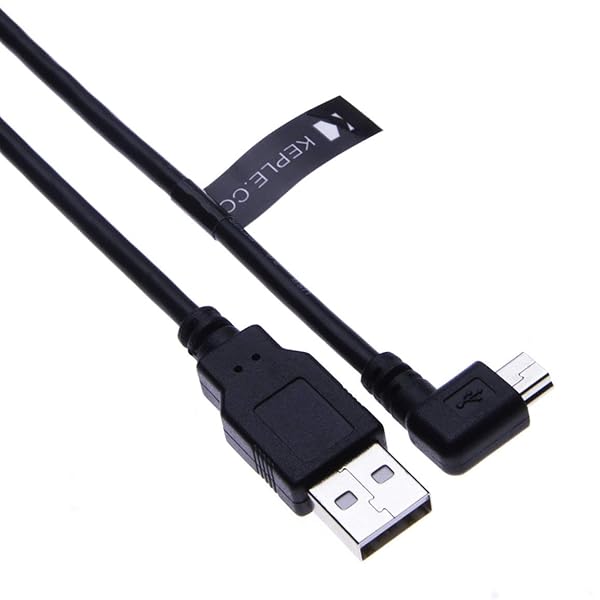 Right Angle 90 Degree Mini USB Cable for Garmin Nuvi 1490TV 1490LMT 2585TV 2589LM 2597LM 2597LMT GPS Navigation In Car Charging Lead 1m Black