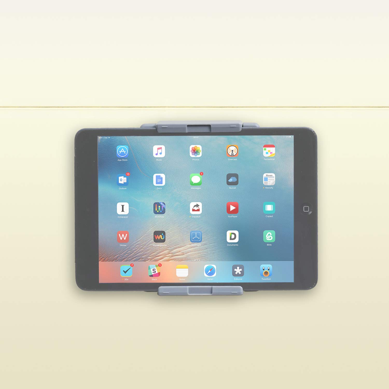 TFY TFY Tablet Wall Mount Gray Fits 2.7 to 3.9 Inch and 4.2 to 7.4 Inch Devices Compatible with iPhone 15 Pro Max iPad Pro 10.5 Inch and More - View 9 of 9