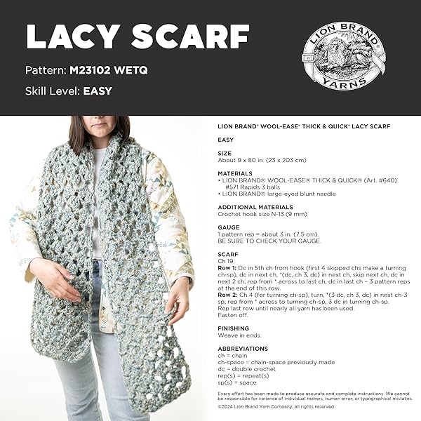 Lion Brand Yarn Lion Brand Yarn Wool-Ease Thick and Quick Soft Bulky Yarn for Knitting Crocheting Crafting 1 Skein Storm Front - View 5 of 8