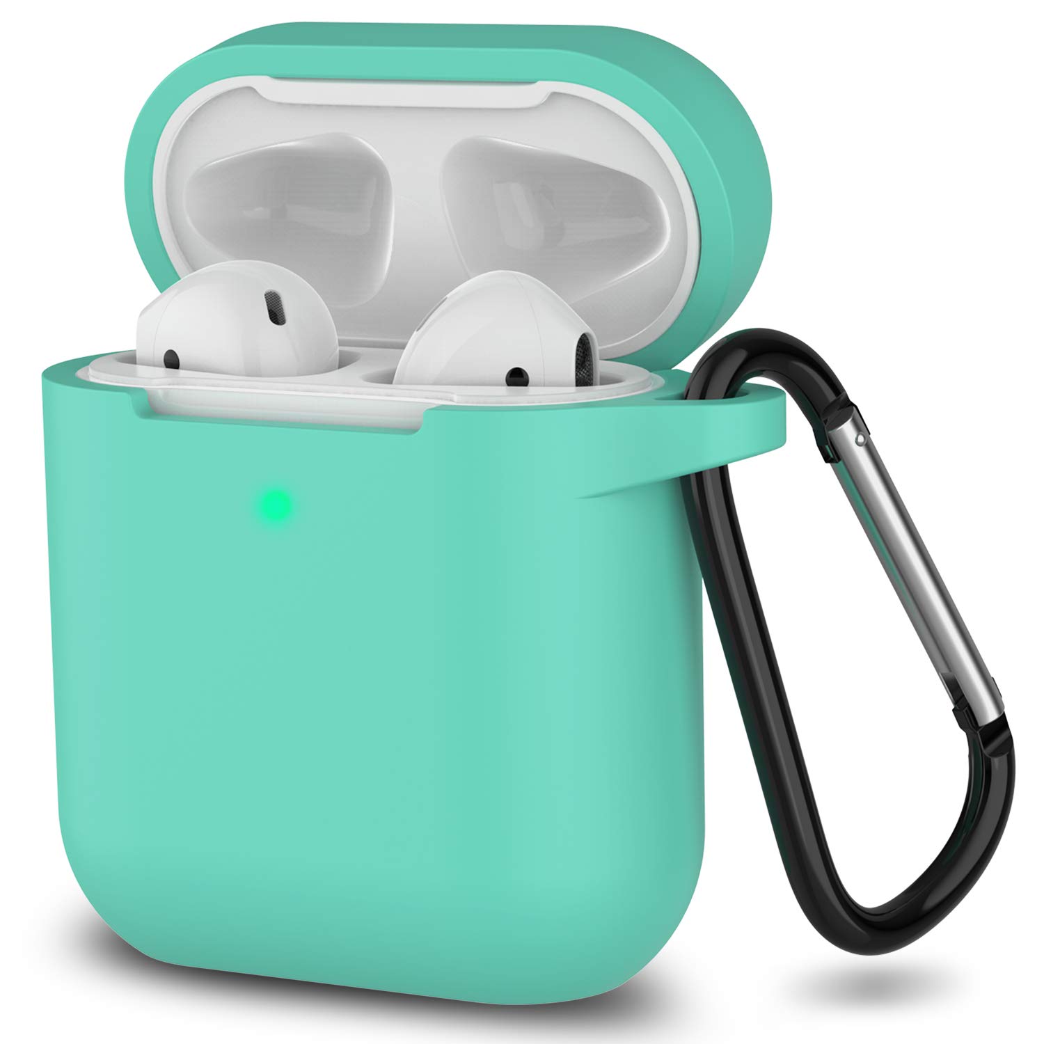 SATLITOG SATLITOG Mint Green Silicone Case for Apple AirPods 1 and 2 Wireless and Wired Charging with Front LED Visibility