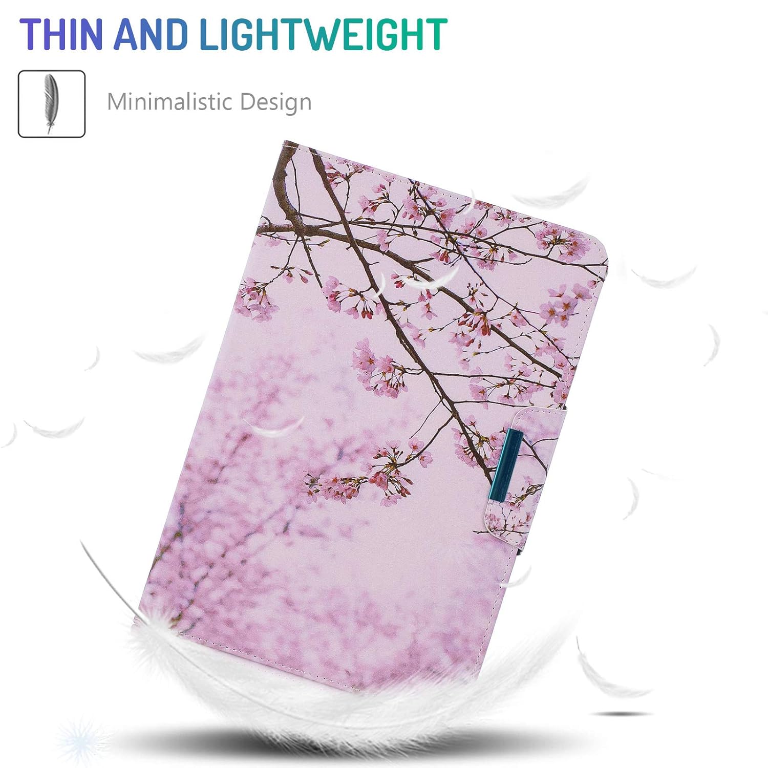 Dteck Dteck Universal Tablet Case for 10 Inch Android Tablets Lightweight Folio with Stand and Card Slots Pink Floral Design - View 2 of 9
