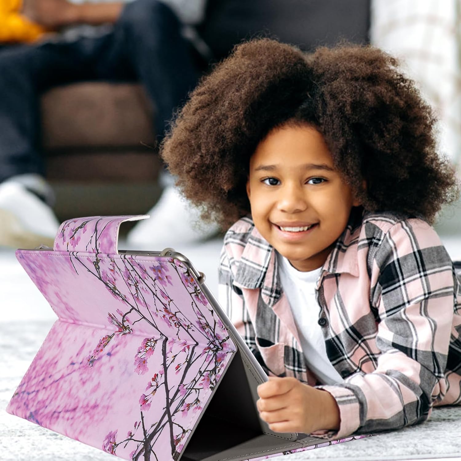 Dteck Dteck Universal Tablet Case for 10 Inch Android Tablets Lightweight Folio with Stand and Card Slots Pink Floral Design - View 6 of 9