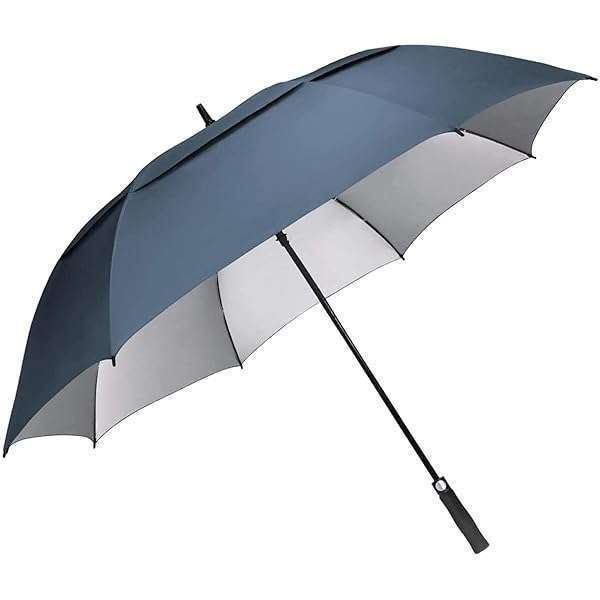G4Free 54-Inch Windproof Golf Umbrella - UV Protection, Auto Open, Double Canopy, Waterproof (Dark Blue)