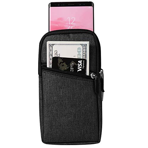 BXQ Universal Nylon Zipper Sports Running Armband for Samsung Galaxy S21 S20 Note 20 A11 A31 A51 OnePlus 9R 9 8T Nokia 5.4 Black - View 4 of 6