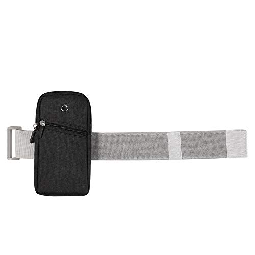 BXQ Universal Nylon Zipper Sports Running Armband for Samsung Galaxy S21 S20 Note 20 A11 A31 A51 OnePlus 9R 9 8T Nokia 5.4 Black - View 6 of 6