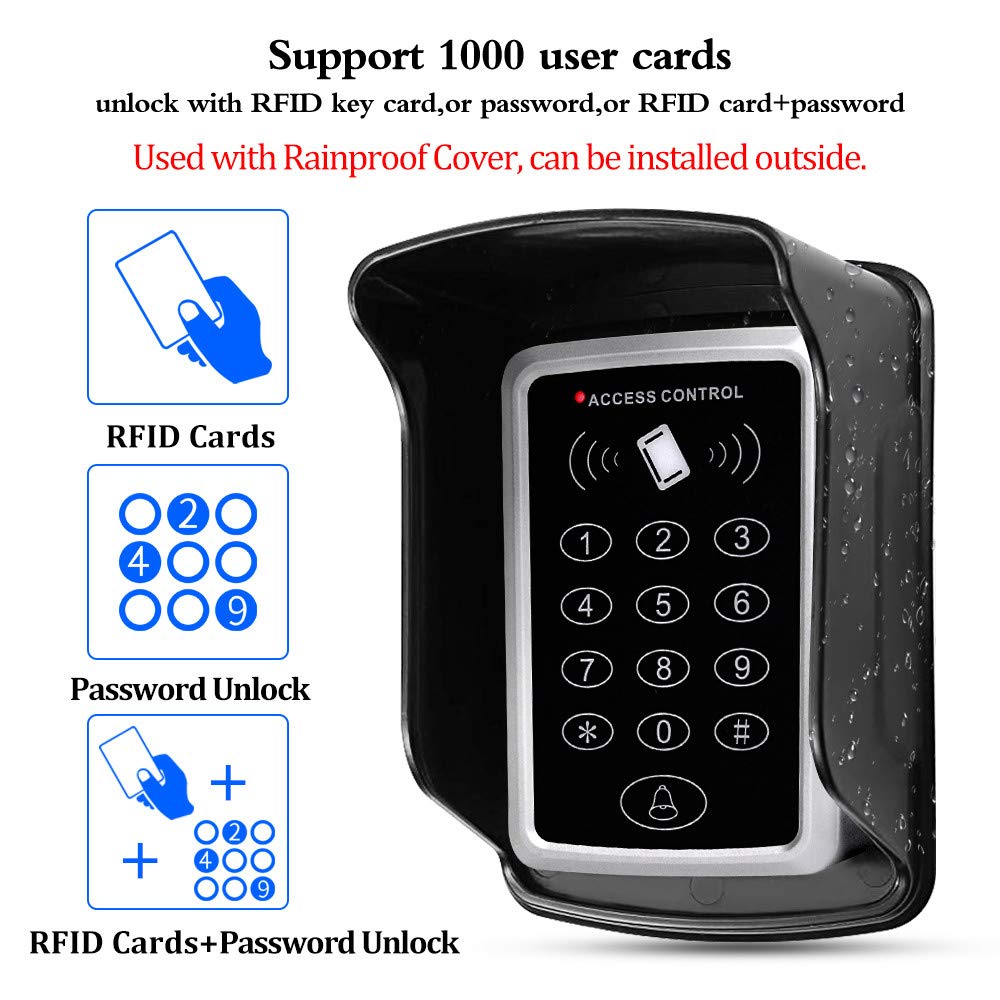 HFeng Diginex RFID Access Control Keypad Waterproof Cover with 10 Blue RFID Keychains for Door Locks Access Control System - View 3 of 8