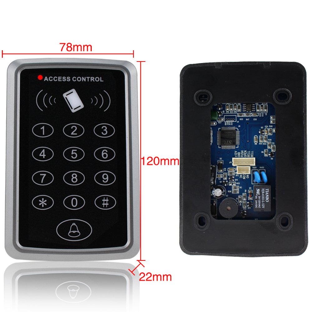 HFeng Diginex RFID Access Control Keypad Waterproof Cover with 10 Blue RFID Keychains for Door Locks Access Control System - View 6 of 8