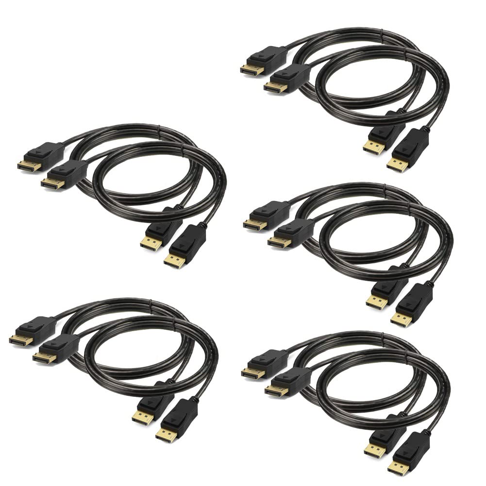 UKYEE UKYEE 6 Feet DisplayPort to DisplayPort Cable 10-Pack 1440P 144Hz V1.2 High Speed Connection