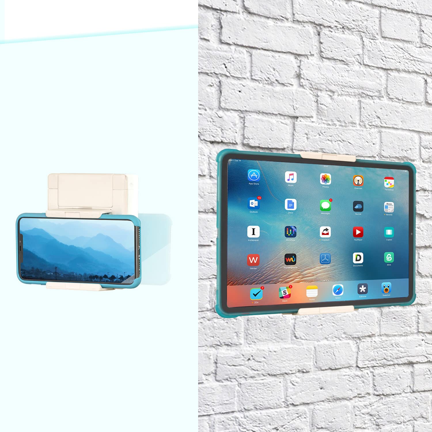 TFY TFY Adjustable Tablet Wall Mount for 2.7-3.9 Inch and 4.2-7.4 Inch Devices in White - View 2 of 9