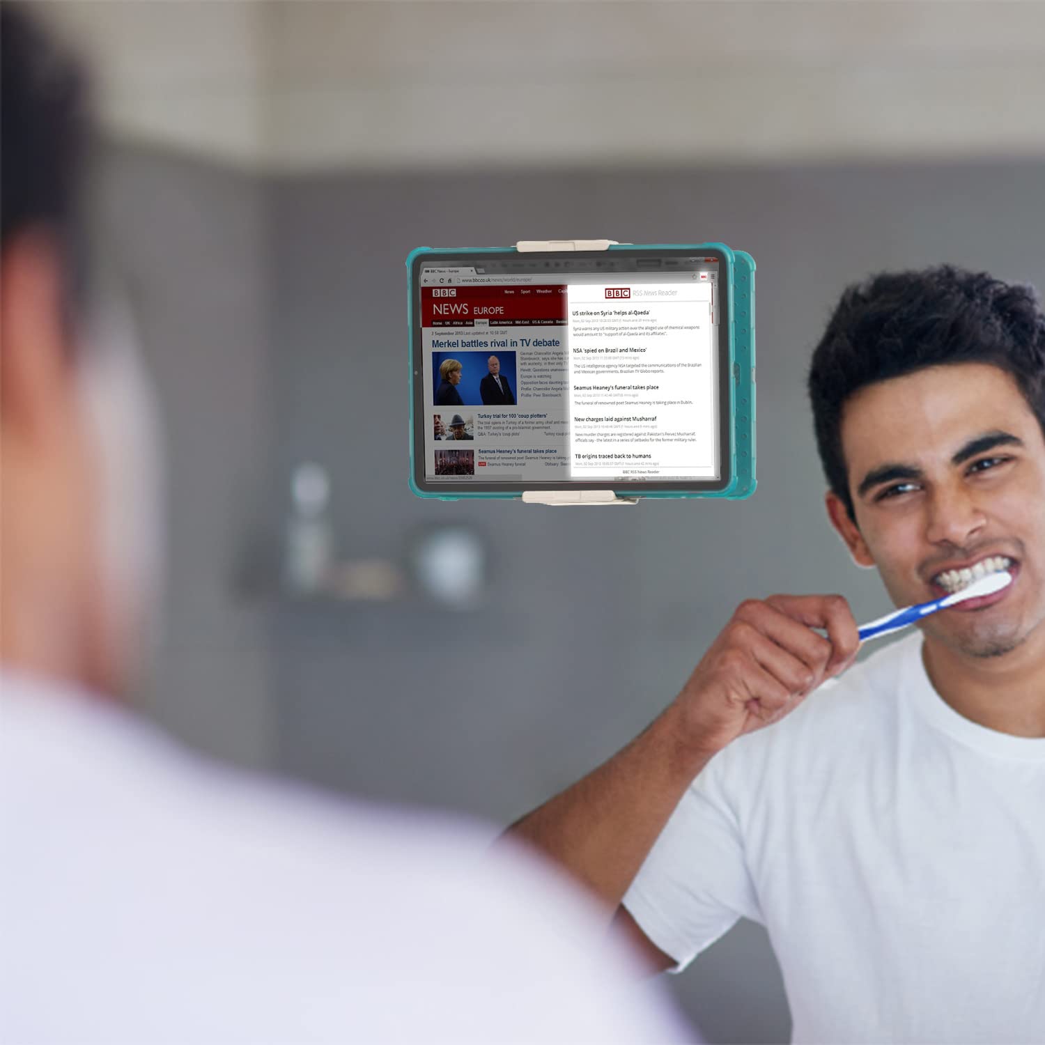 TFY TFY Adjustable Tablet Wall Mount for 2.7-3.9 Inch and 4.2-7.4 Inch Devices in White - View 3 of 9