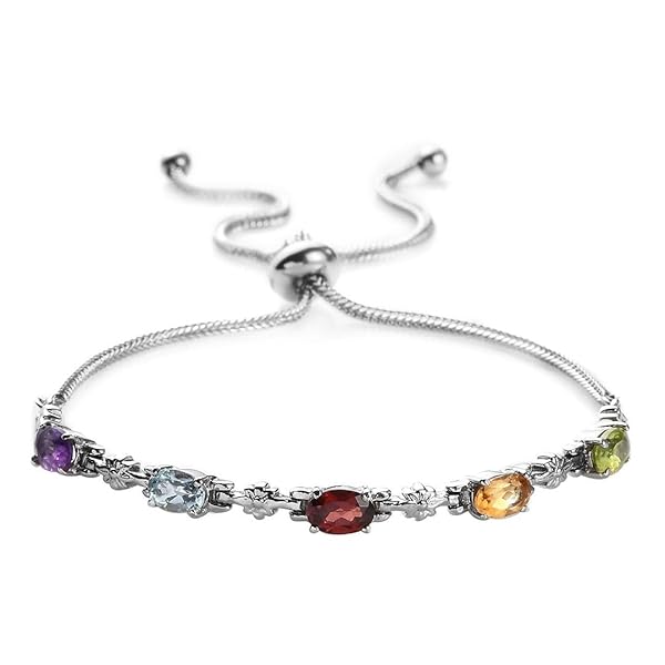 SHOP LC DELIVERING JOY Shop LC Multicolor Birthstone Bolo Bracelet: Perfect Wedding Jewelry & Christmas Gifts for Women