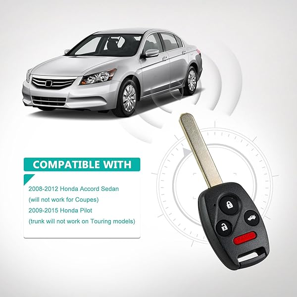 Auto Key Max New Car Key Fob for 2008-2012 Honda Accord Keyless Entry Remote by AUTOKEYMAX Pair FCC ID KR55WK49308 - View 4 of 4