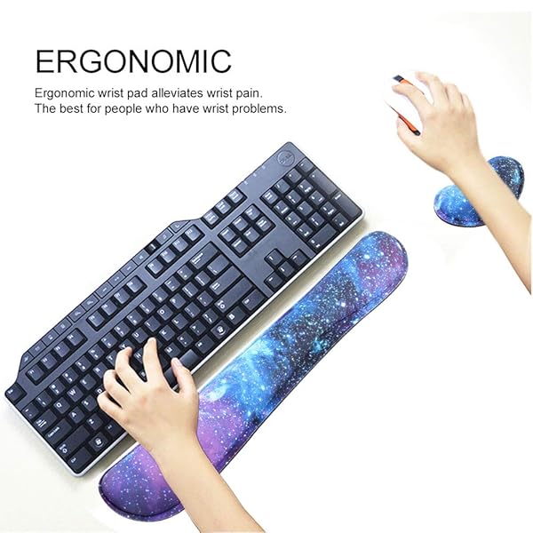 eyscar Wrist Rest for Computer Keyboard and Mouse Pad Support Memory Foam Set for Ergonomic Comfort and Pain Relief in Office and Gaming - View 2 of 7
