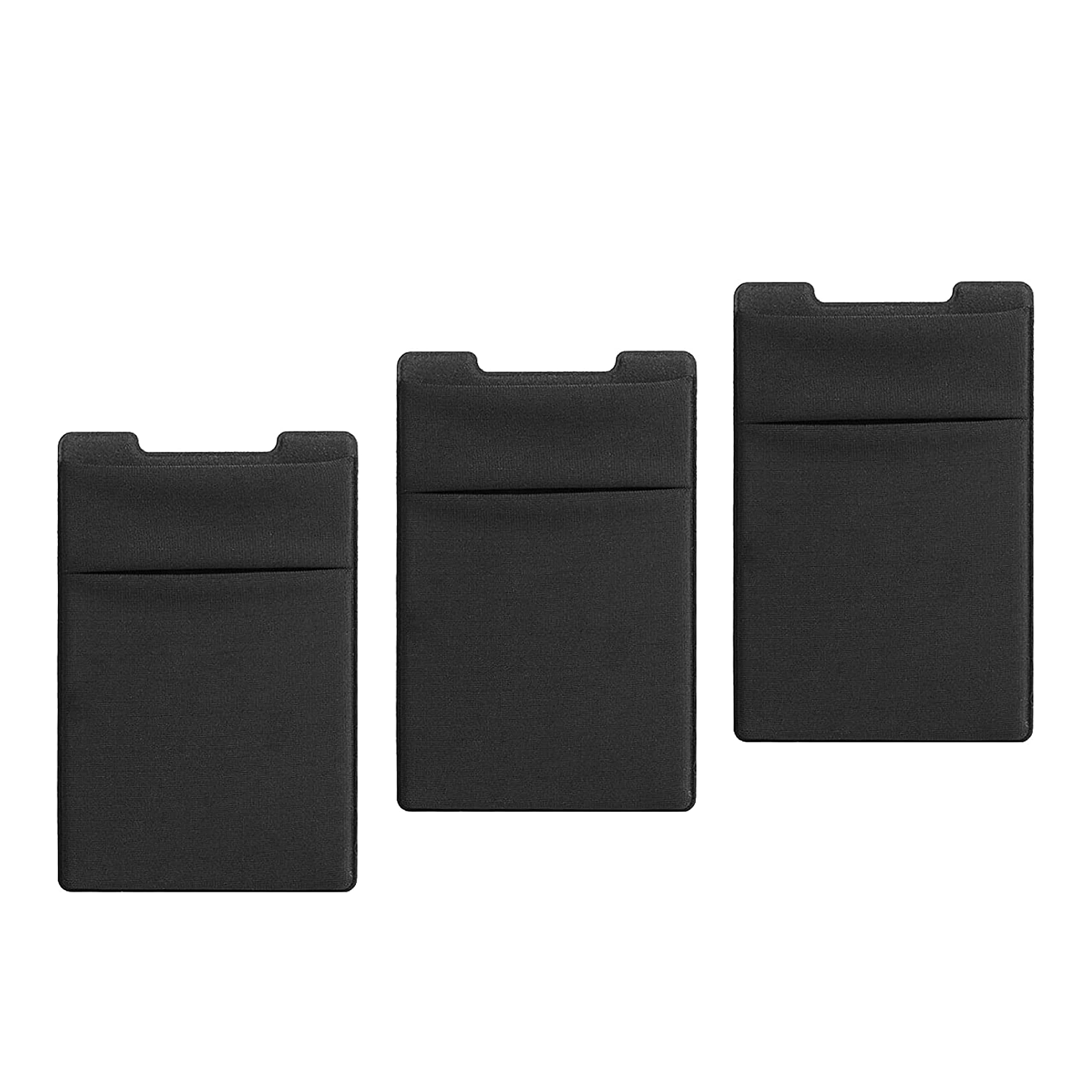 TalkWorks TalkWorks Adhesive Phone Wallet for iPhone 15/14/13 - Stick-On Credit Card Holder (Black, Pack of 3)