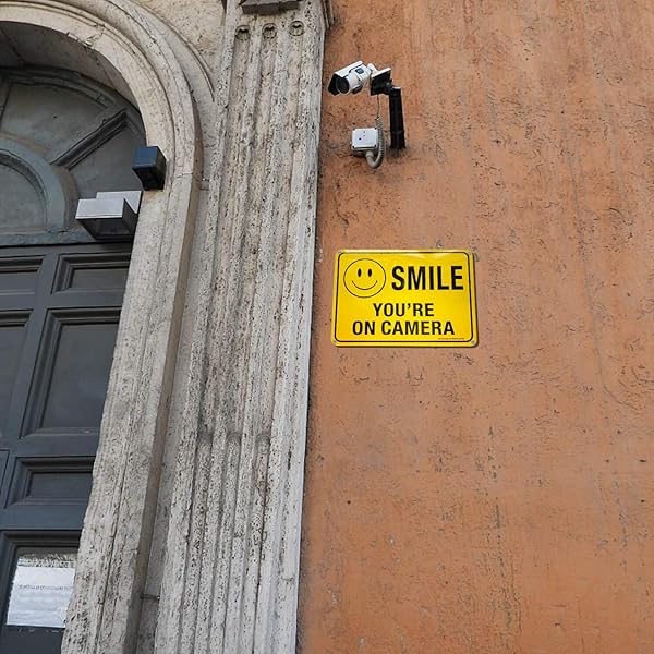 Faittoo Faittoo 4 Pack Smile You're On Camera Signs - Durable 10x7 Reflective Aluminum for Indoor/Outdoor CCTV Security - View 8 of 9